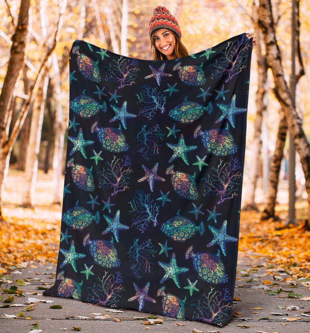 Starfish Pattern Print Design 01 Premium Blanket