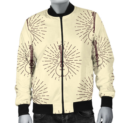 Mandolin Pattern Print Design 02 Men Bomber Jacket