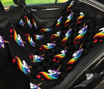 Rainbow Unicorn Pattern Print Design A03 Rear Dog Car Seat Cover Hammock