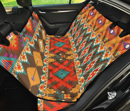 Native Pattern Print Design A01 Rear Dog Car Seat Cover Hammock