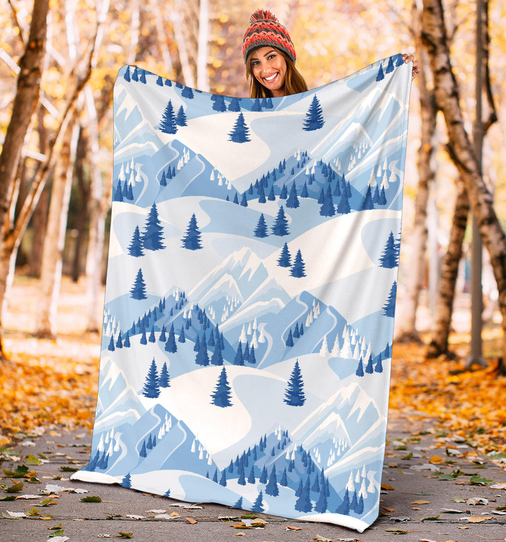 Mountain Pattern Print Design 03 Premium Blanket