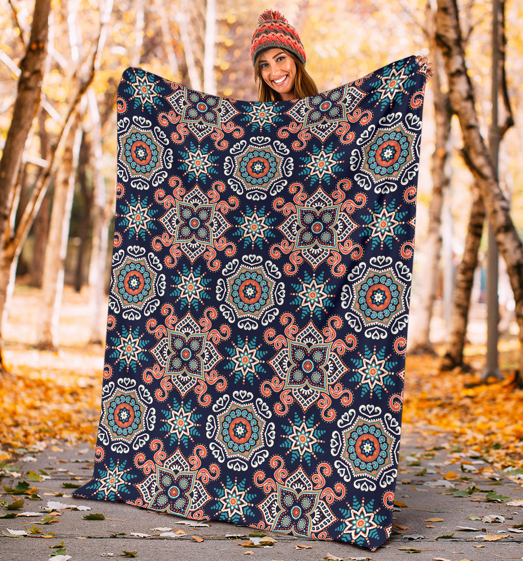 Bohemian Pattern Print Design 02 Premium Blanket