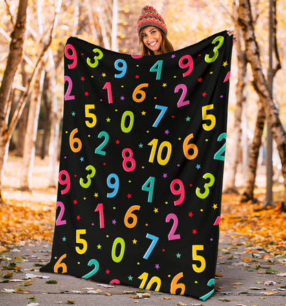 Number Pattern Print Design A04 Premium Blanket