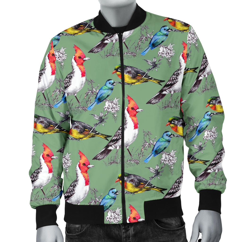 Birds Pattern Print Design 07 Men Bomber Jacket