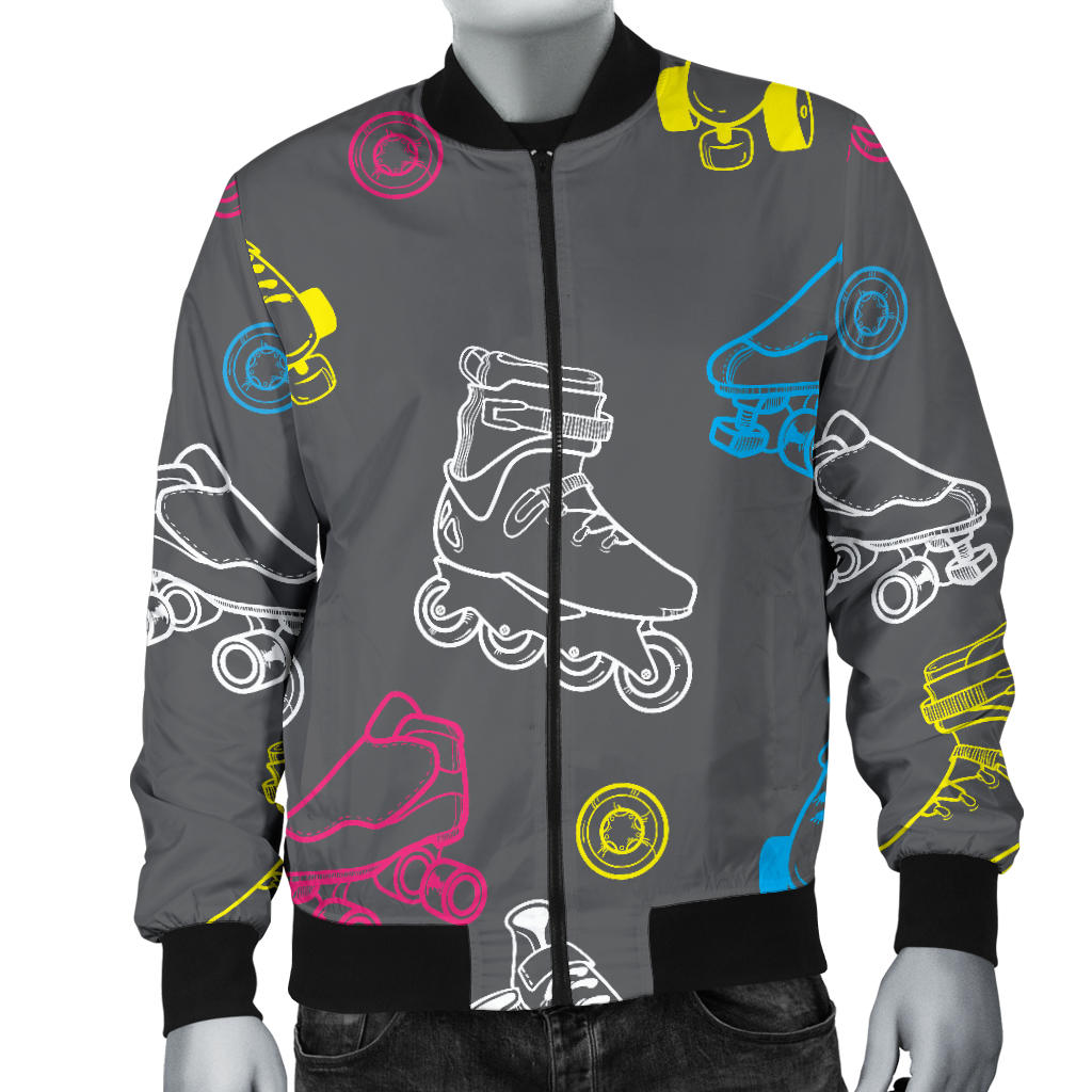 Roller skate Pattern Print Design A02 Men Bomber Jacket