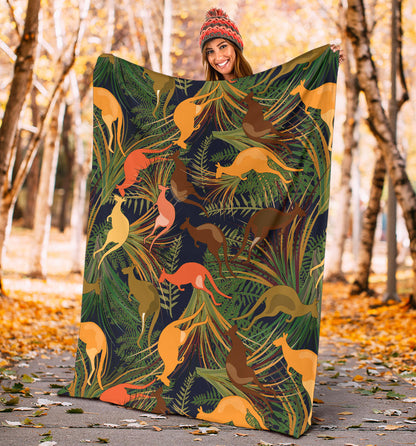 Kangaroos Pattern Print Design 07 Premium Blanket