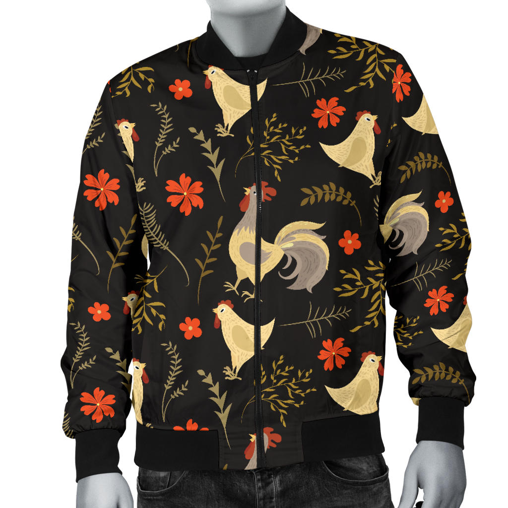 Chicken Pattern Print Design 04 Men Bomber Jacket