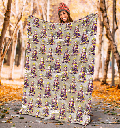 Buddha Pattern Print Design 07 Premium Blanket