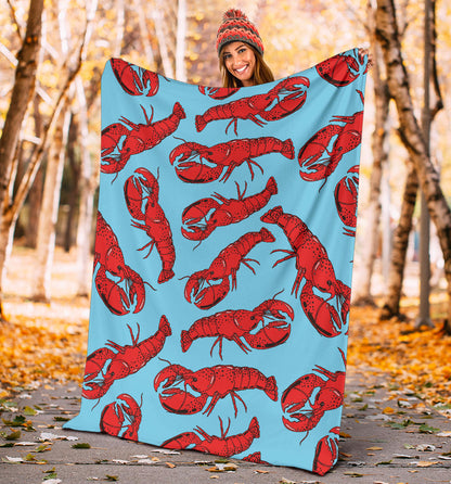 Lobster Red Pattern Print Design 03 Premium Blanket