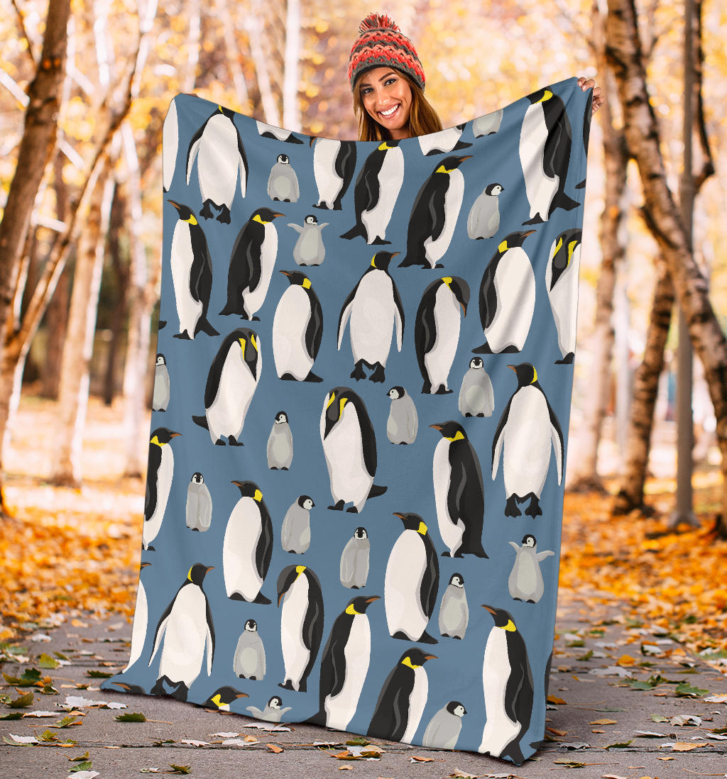 Penguin Pattern Print Design A03 Premium Blanket
