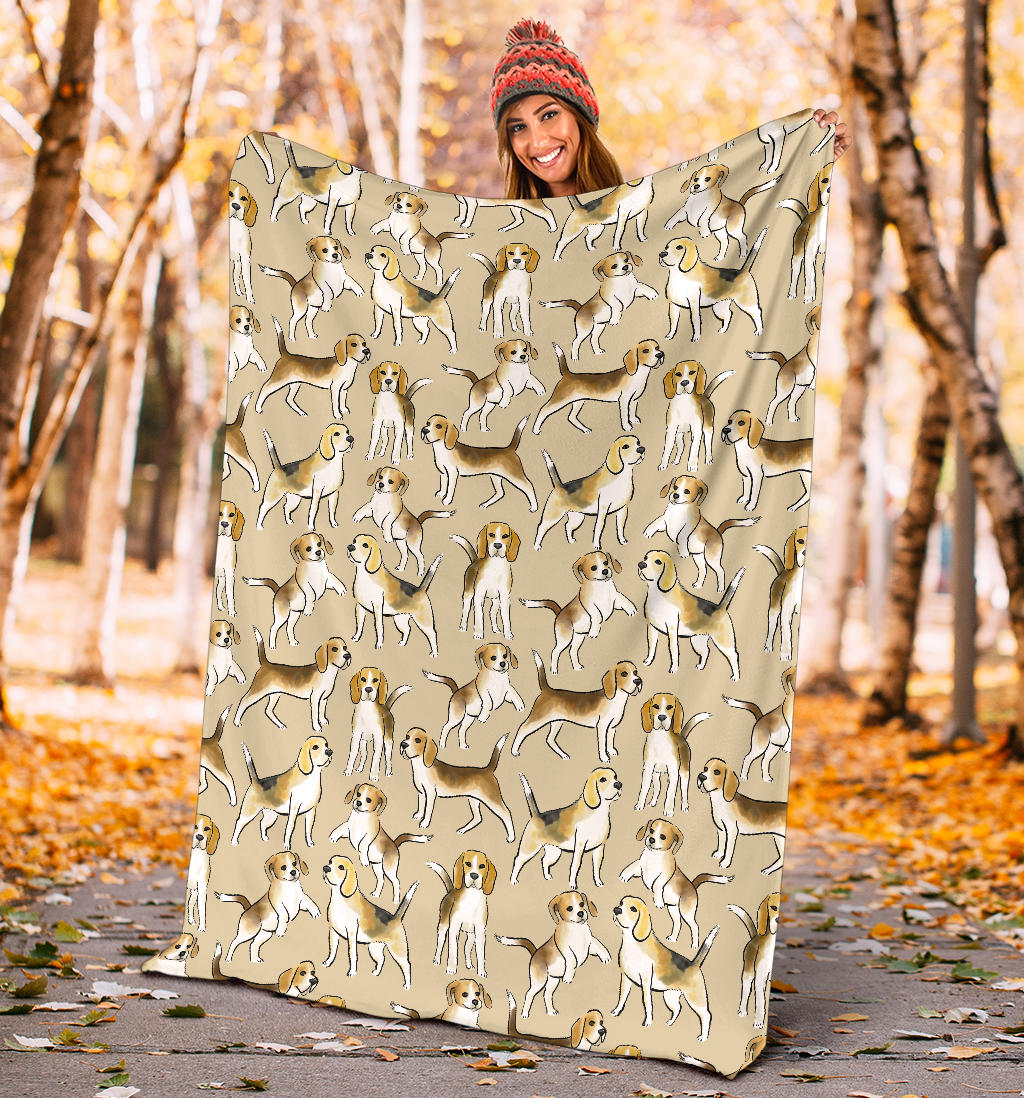 Beagle Pattern Print Design 04 Premium Blanket