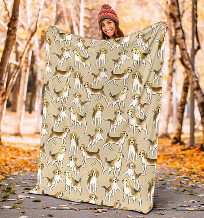 Beagle Pattern Print Design 04 Premium Blanket