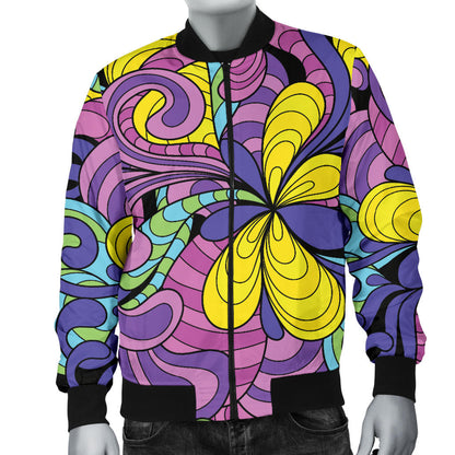 Psychedelic Pattern Print Design A04 Men Bomber Jacket