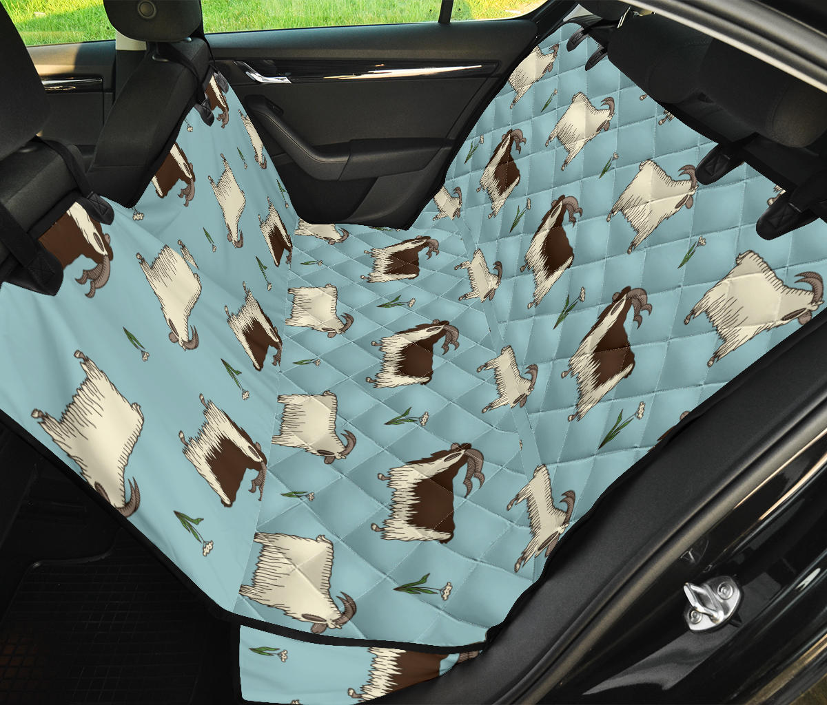 Goat Pattern Print Design 02 Rear Dog Car Seat Cover Hammock