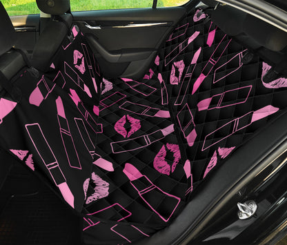 Lipstick Pink Pattern Print Design 01 Rear Dog Car Seat Cover Hammock