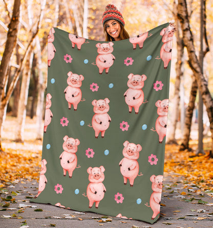Pig Pattern Print Design 03 Premium Blanket