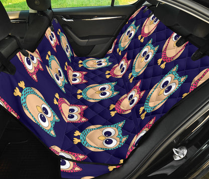 Owl Pattern Print Design A06 Rear Dog Car Seat Cover Hammock