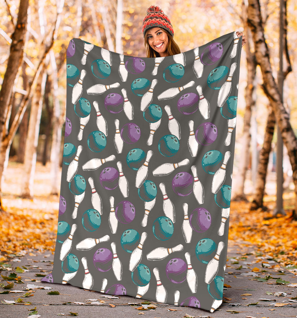 Bowling Pattern Print Design 03 Premium Blanket