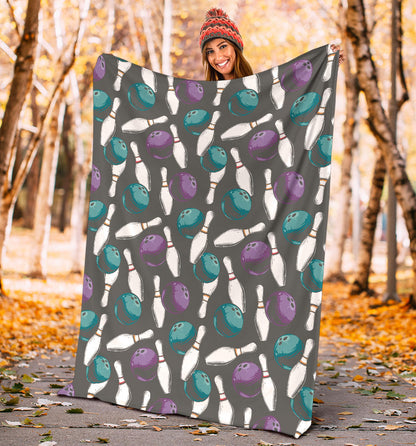 Bowling Pattern Print Design 03 Premium Blanket