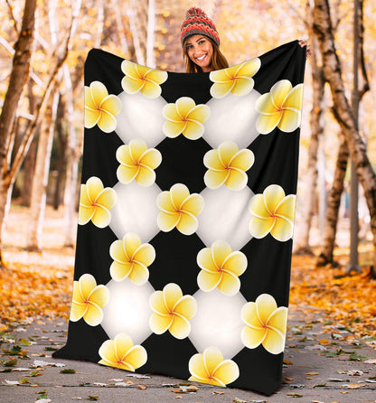 Plumeria Pattern Print Design A04 Premium Blanket