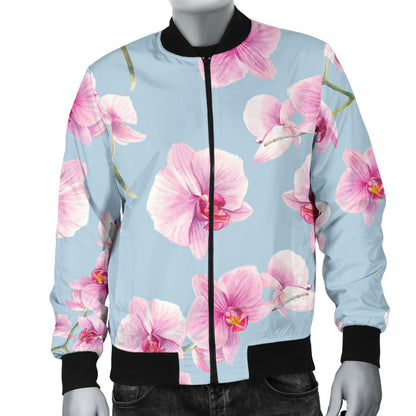 Orchid Pattern Print Design A01 Men Bomber Jacket