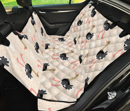 Ostrich Pattern Print Design 02 Rear Dog Car Seat Cover Hammock