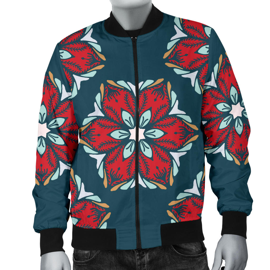 Poinsettia Pattern Print Design A03 Men Bomber Jacket