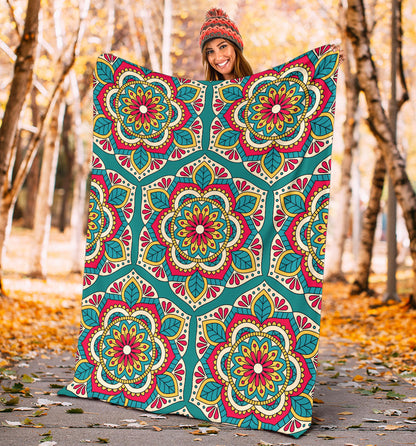 Mandala Pattern Print Design 03 Premium Blanket