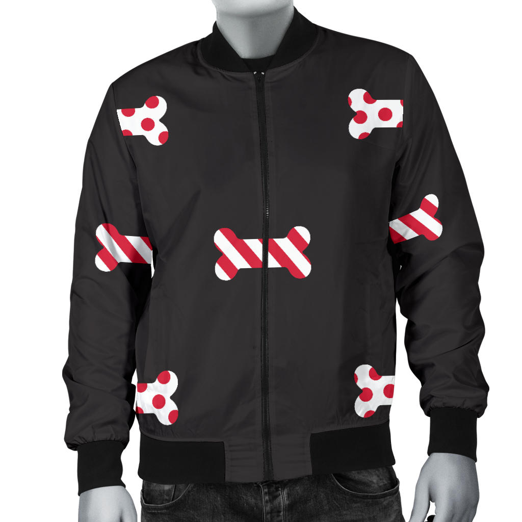 Dog Bone Pattern Print Design 04 Men Bomber Jacket
