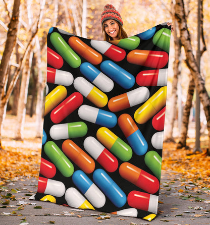 Pill Pattern Print Design A02 Premium Blanket