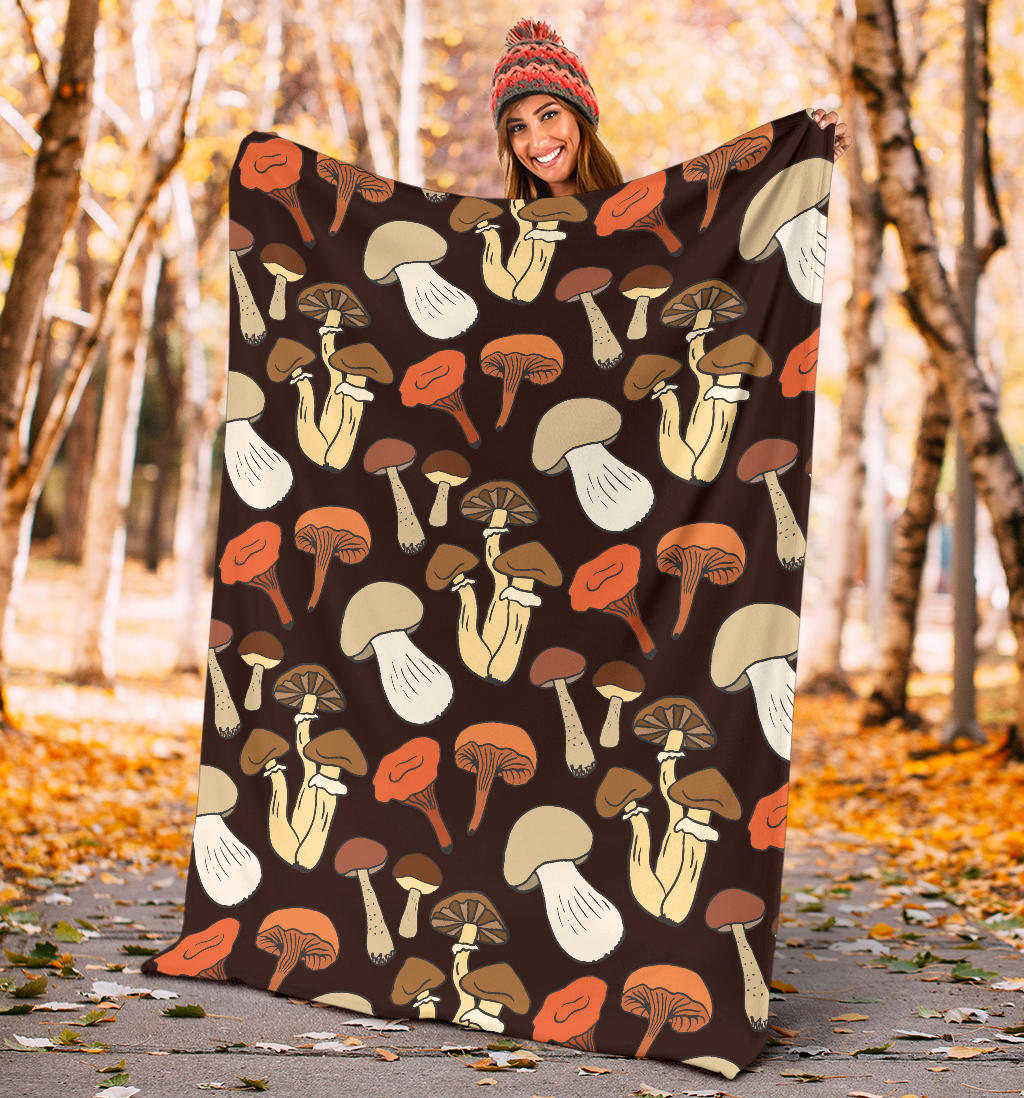 Mushroom Pattern Print Design A05 Premium Blanket