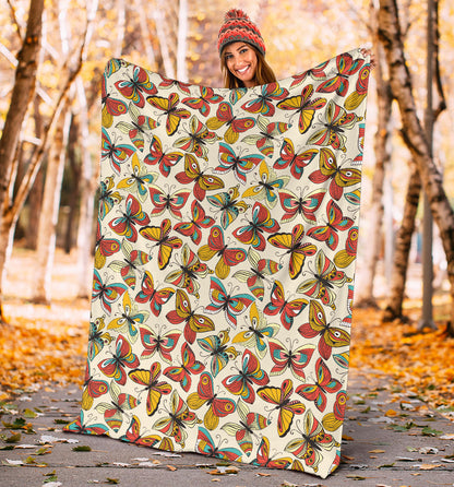Butterfly Pattern Print Design 02 Premium Blanket
