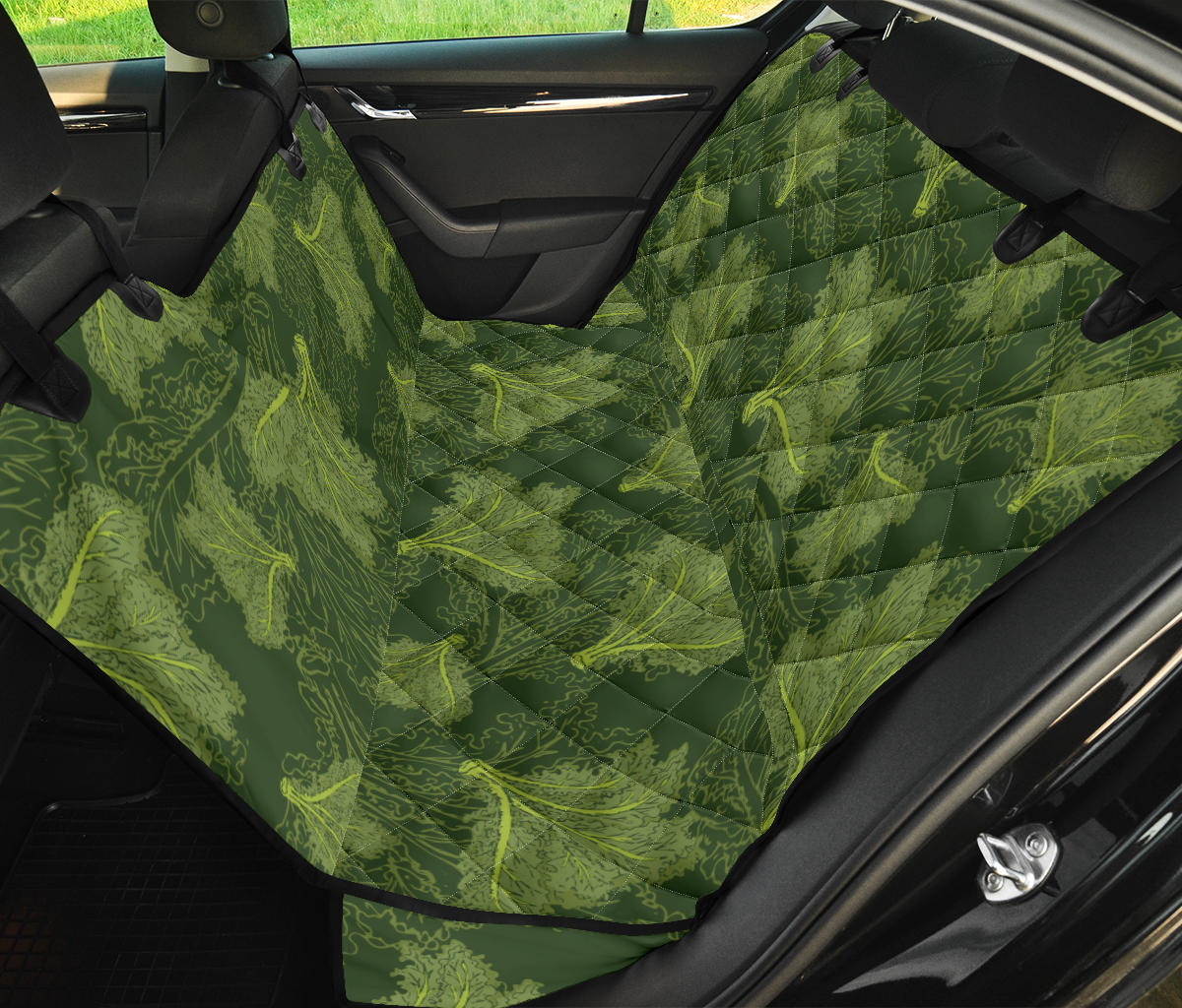 Kale Pattern Print Design 01 Rear Dog Car Seat Cover Hammock