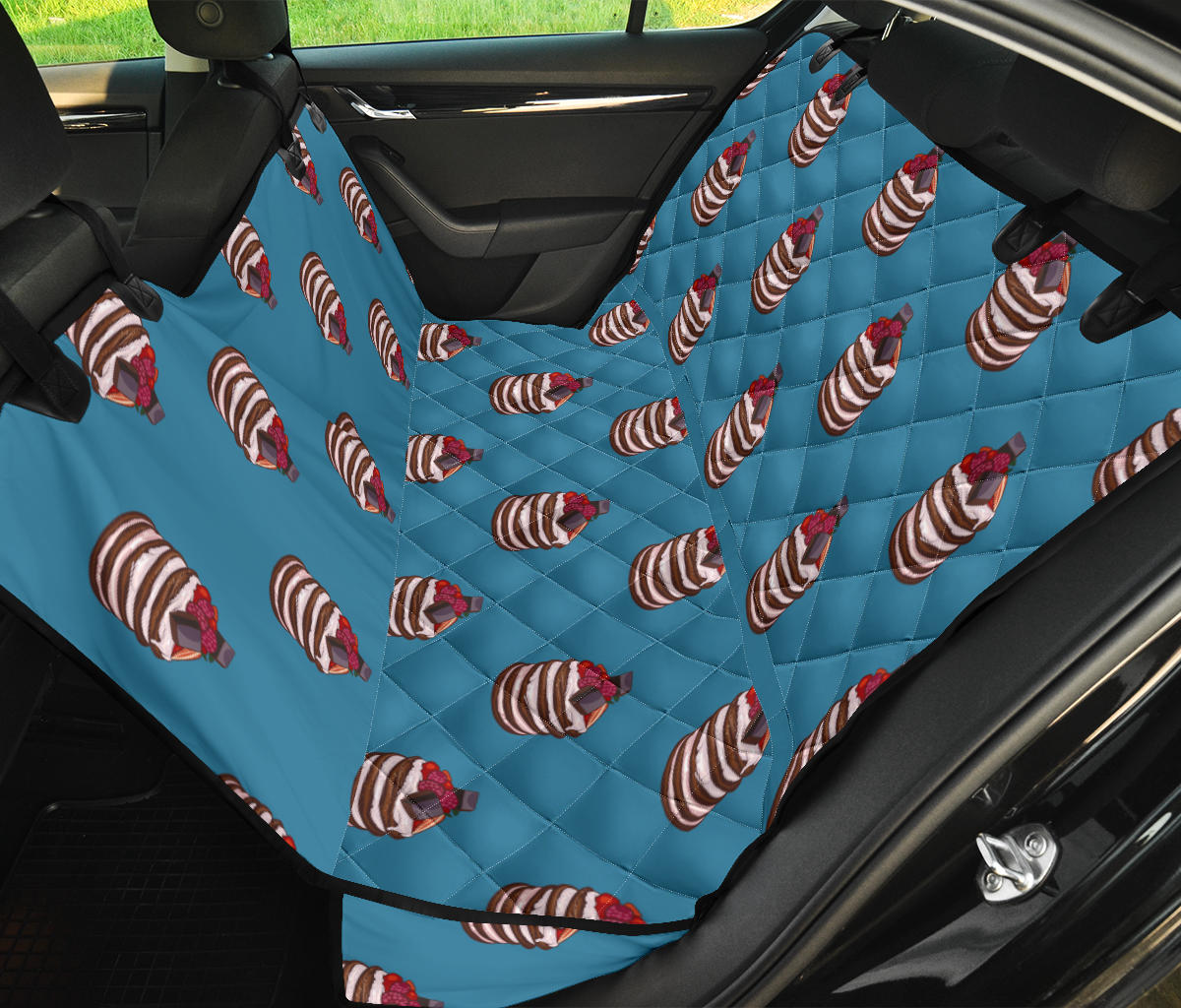 Pancake Pattern Print Design A03 Rear Dog Car Seat Cover Hammock