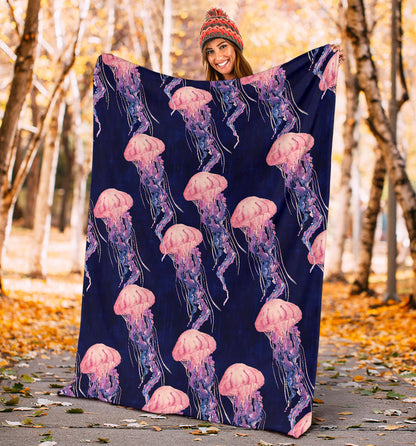 Jellyfish Pattern Print Design 03 Premium Blanket