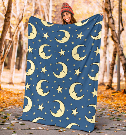 Moon Night Pattern Print Design 03 Premium Blanket