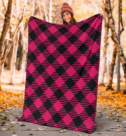 Buffalo check Pink Pattern Print Design 01 Premium Blanket