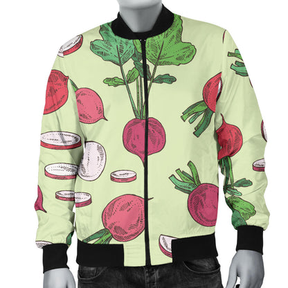 Radish Pattern Print Design A04 Men Bomber Jacket