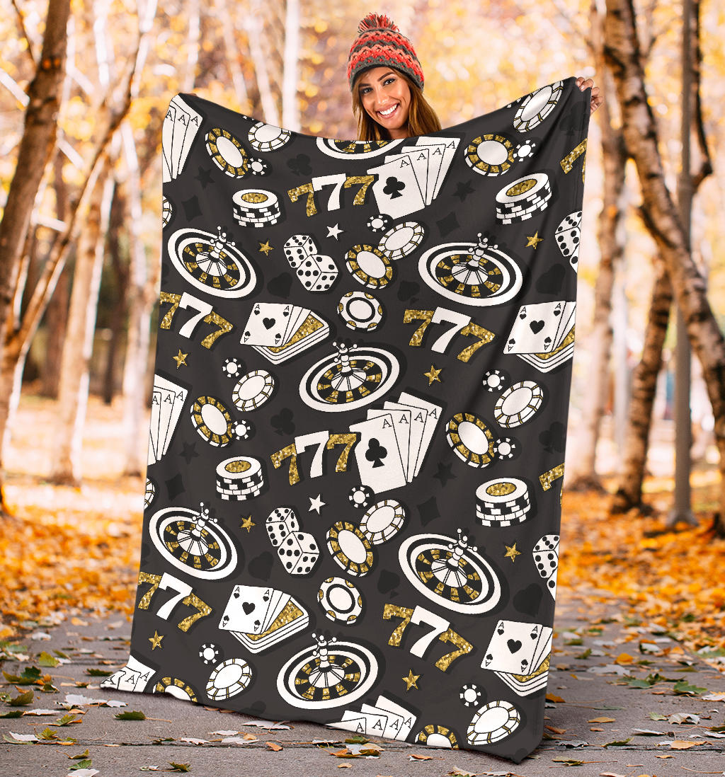 Casino Pattern Print Design 05 Premium Blanket
