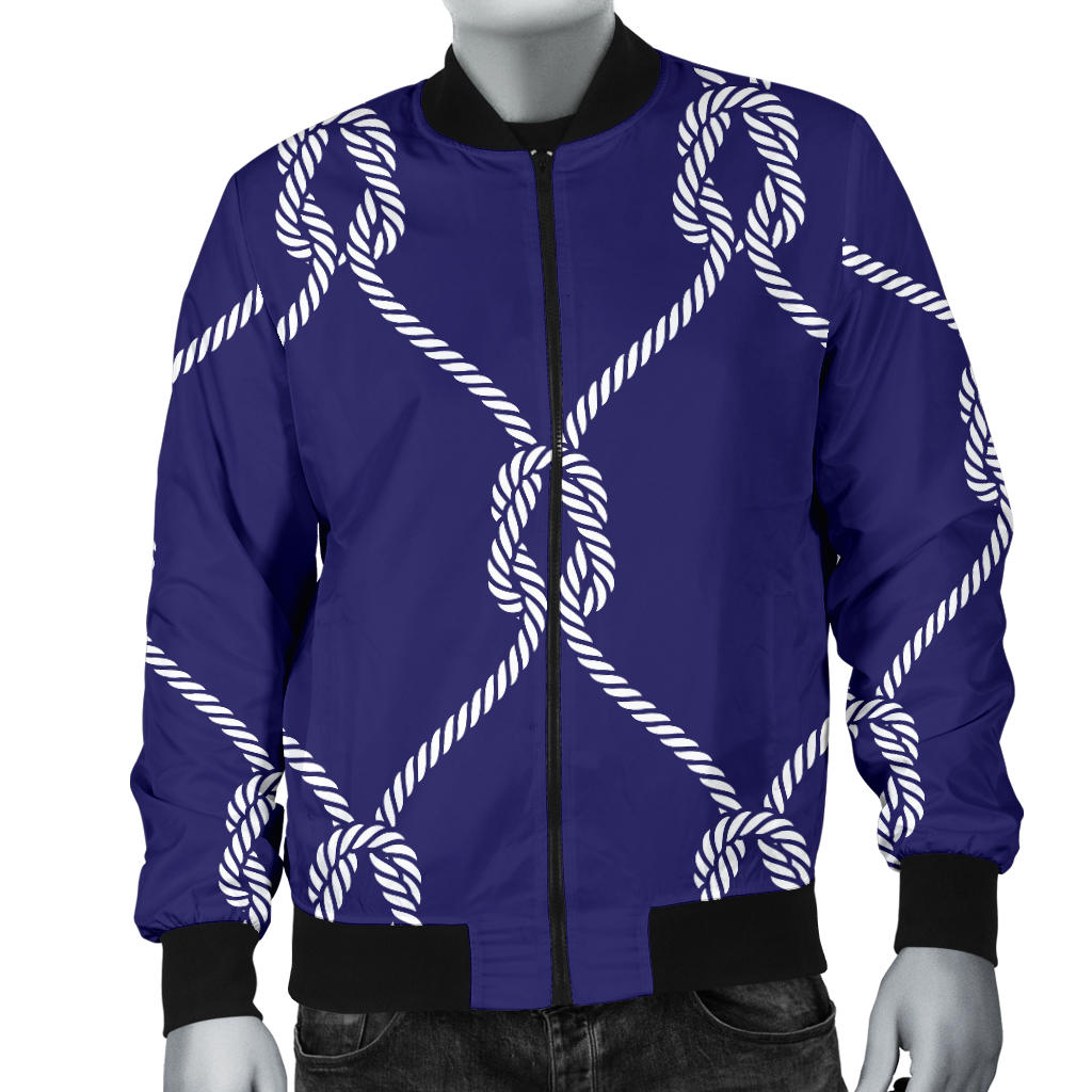 Rope Pattern Print Design A03 Men Bomber Jacket