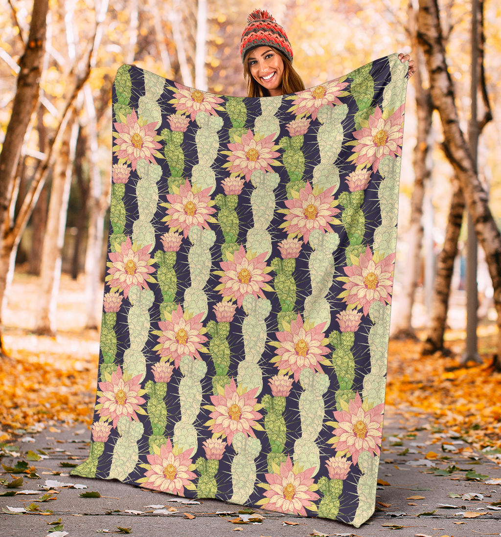Cactus Pattern Print Design 01 Premium Blanket