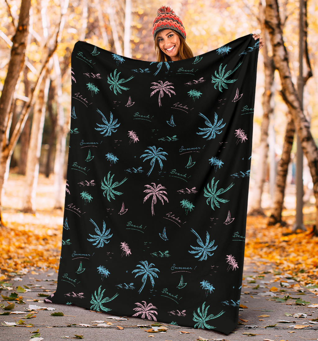 Aloha Hawaii Pattern Print Design 03 Premium Blanket