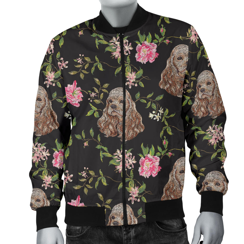 Cocker Pattern Print Design 03 Men Bomber Jacket