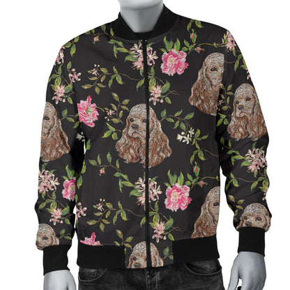 Cocker Pattern Print Design 03 Men Bomber Jacket