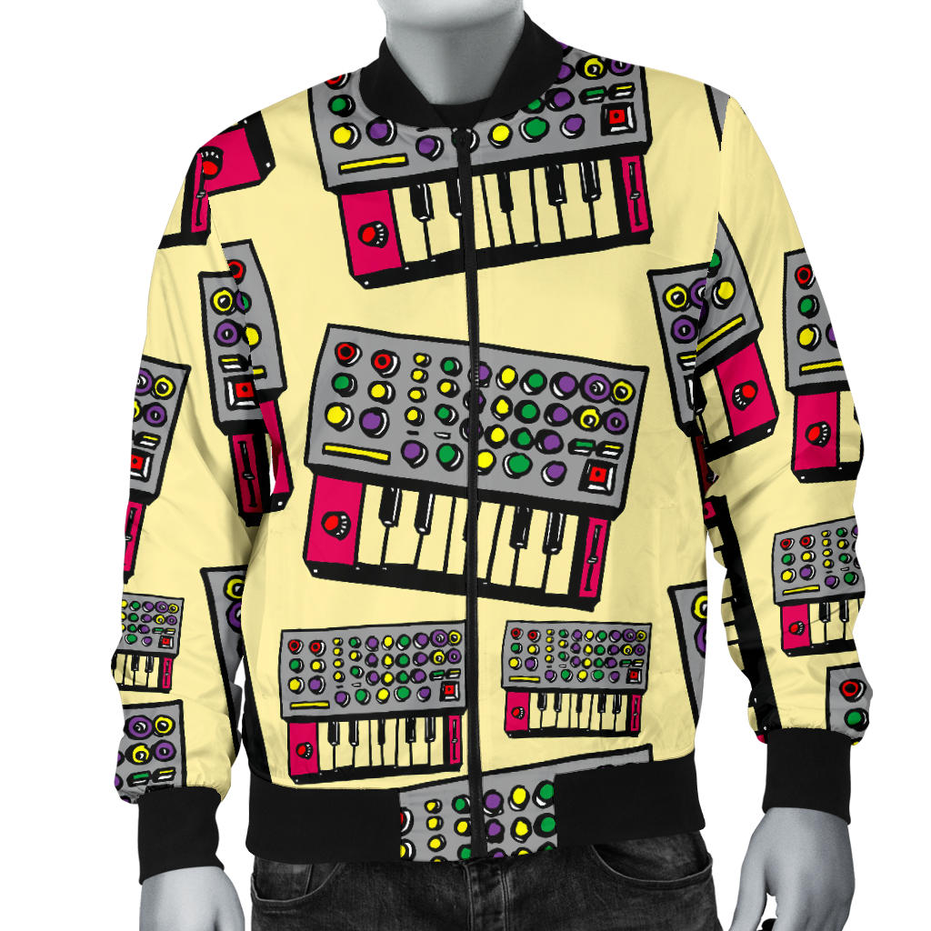 Synthesizer Pattern Print Design 01 Men Bomber Jacket