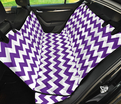 Chevron Purple Pattern Print Design 03 Rear Dog Car Seat Cover Hammock