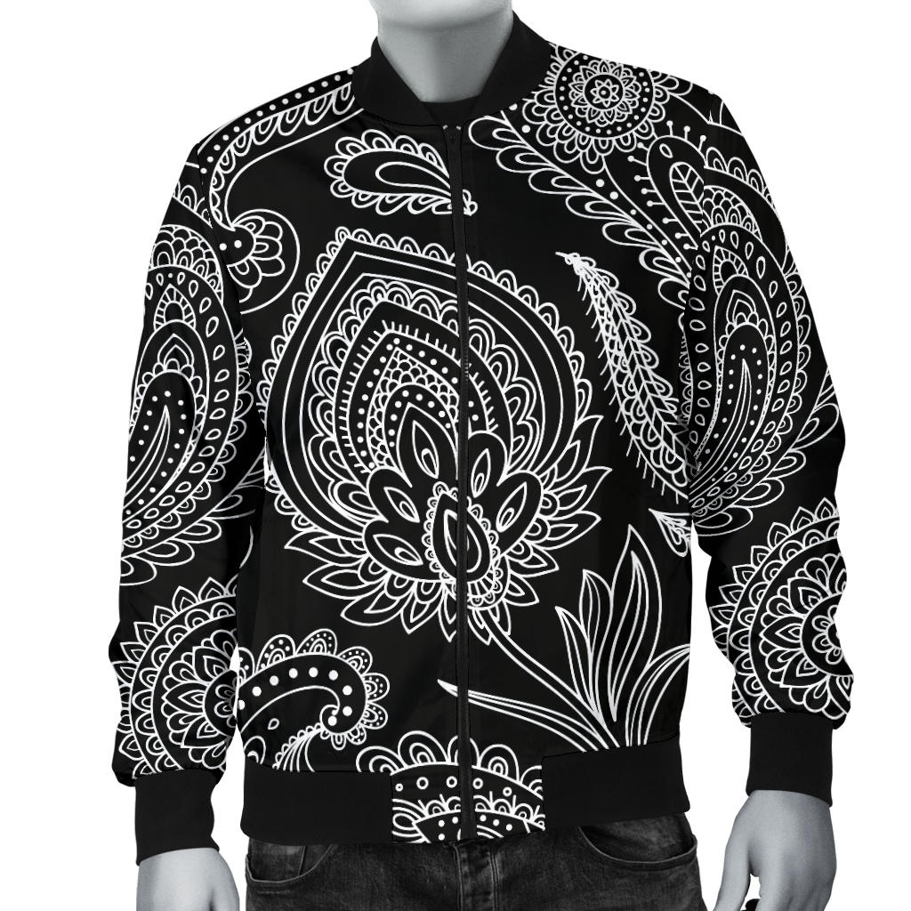 Paisley Pattern Print Design A04 Men Bomber Jacket