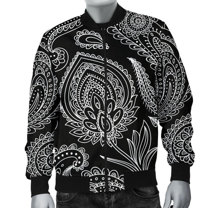 Paisley Pattern Print Design A04 Men Bomber Jacket
