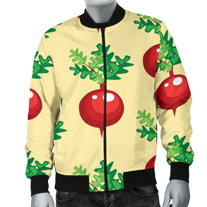 Radish Pattern Print Design A02 Men Bomber Jacket
