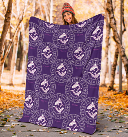 Pisces Pattern Print Design A02 Premium Blanket